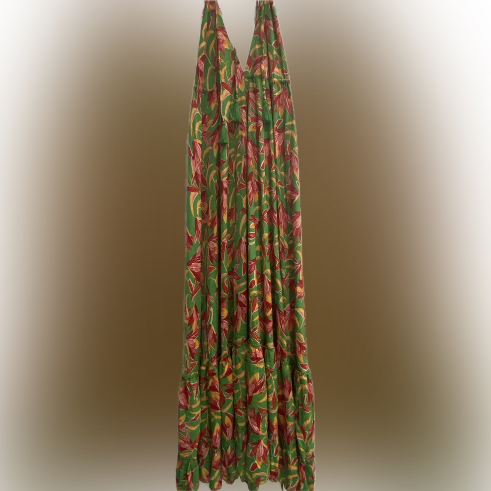 Cienna silk halter tie back maxi dress